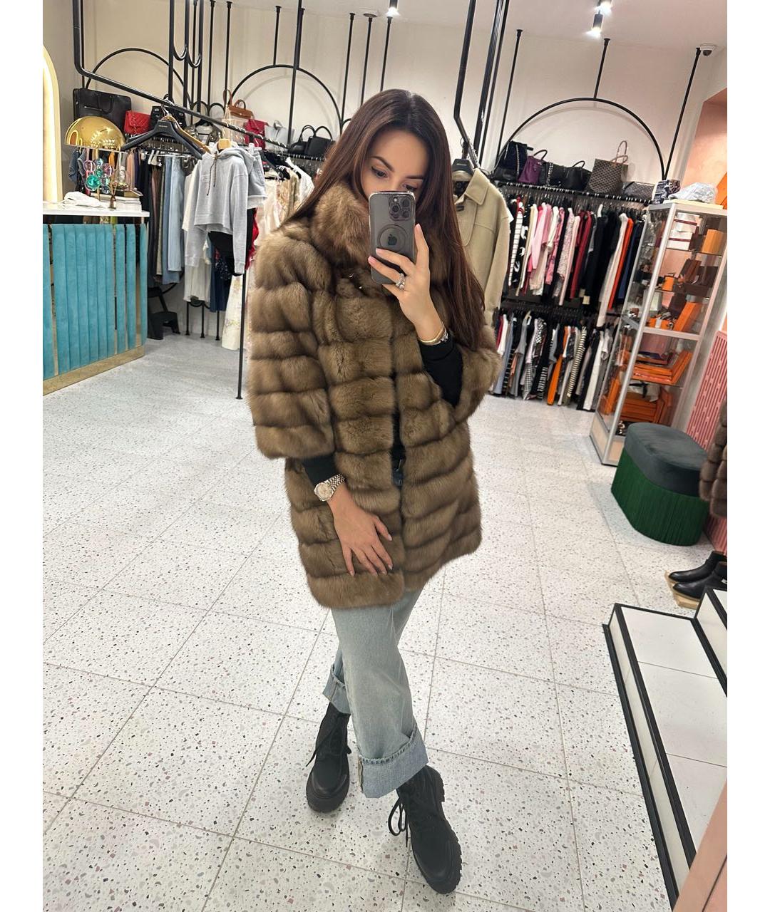 MALA MATI Коричневая меховая шуба, фото 8