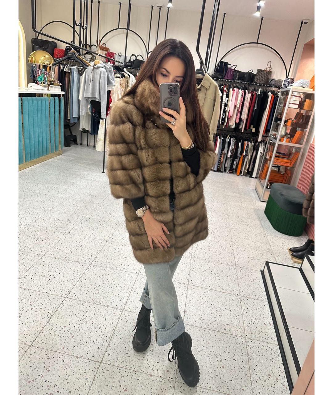 MALA MATI Коричневая меховая шуба, фото 7