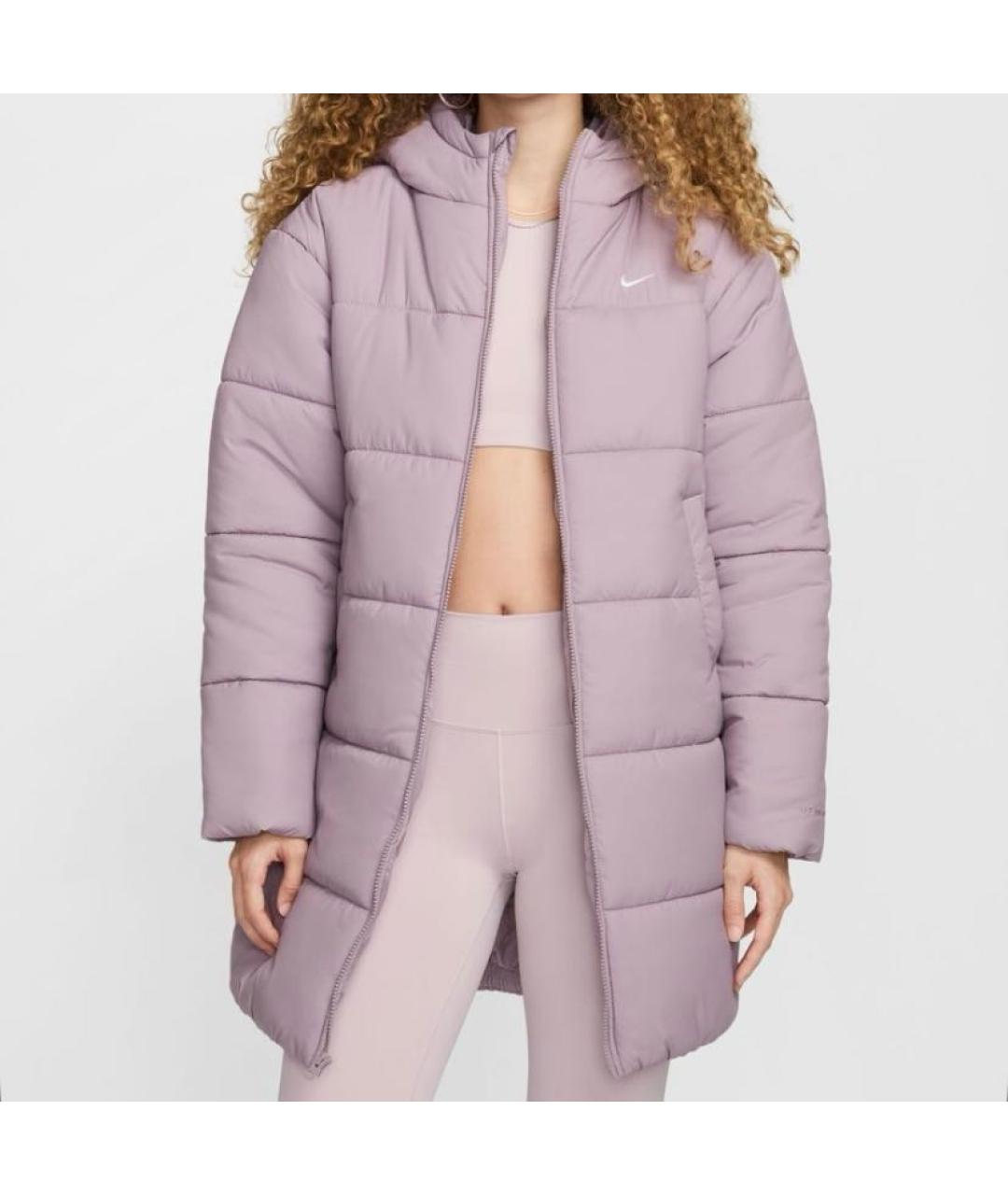 NIKE Розовый полиэстеровый пуховик, фото 2