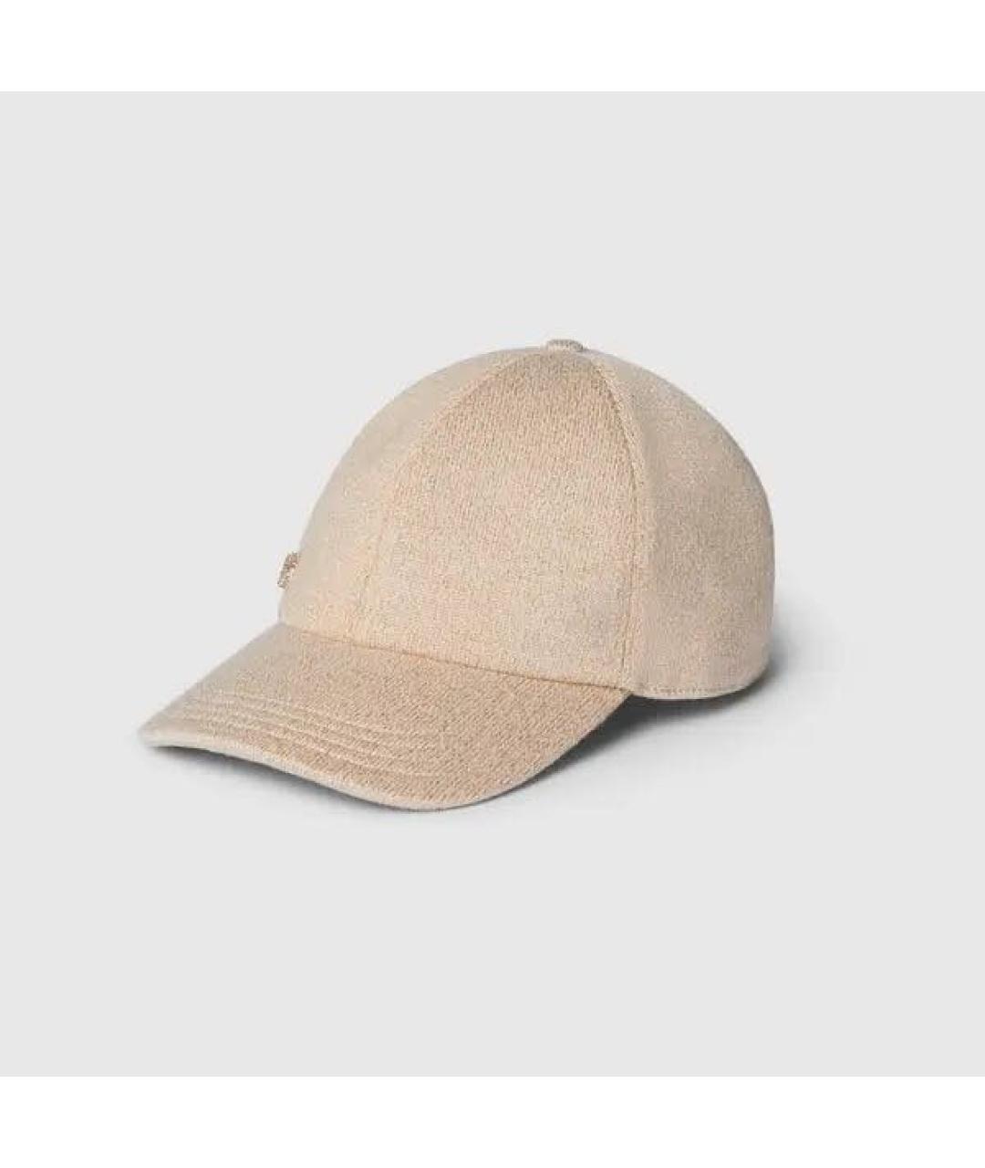 GUCCI Бежевая шерстяная кепка, фото 4