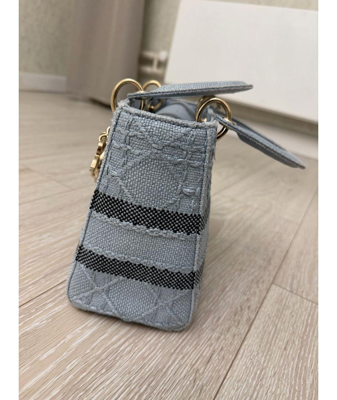 CHRISTIAN DIOR Голубая жаккардовая сумка через плечо, фото 2