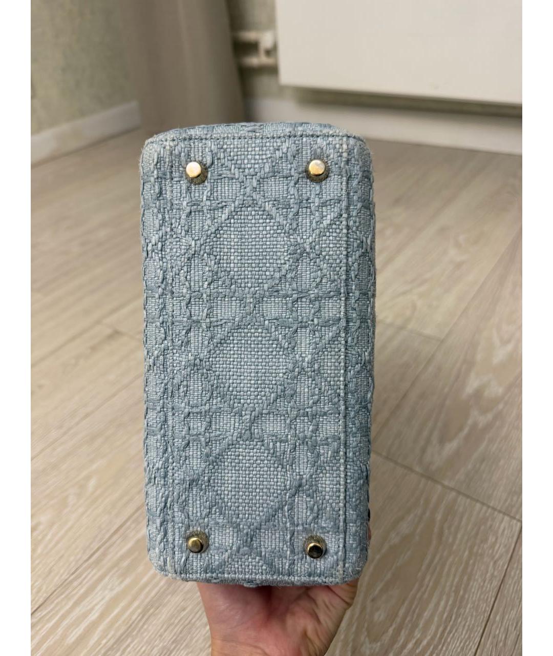CHRISTIAN DIOR Голубая жаккардовая сумка через плечо, фото 7