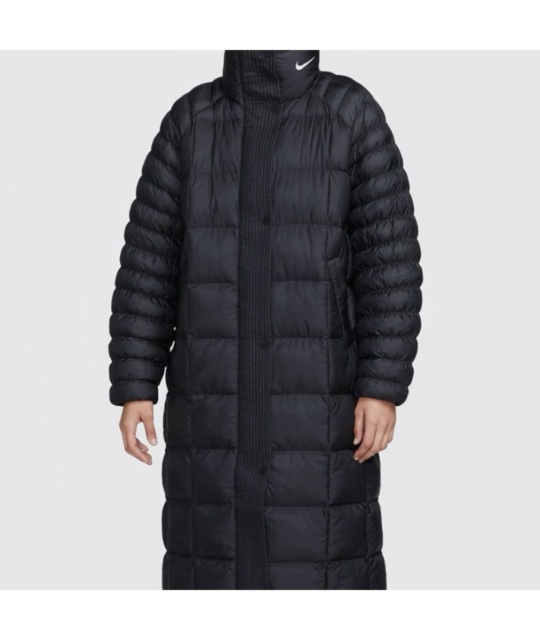 NIKE Черное полиэстеровое пальто, фото 5