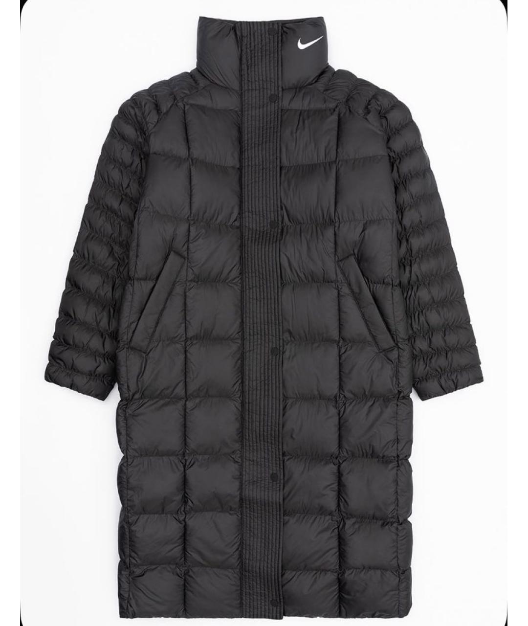 NIKE Черное полиэстеровое пальто, фото 7
