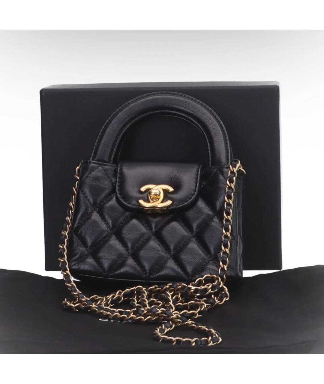 CHANEL Черная кожаная сумка через плечо, фото 2