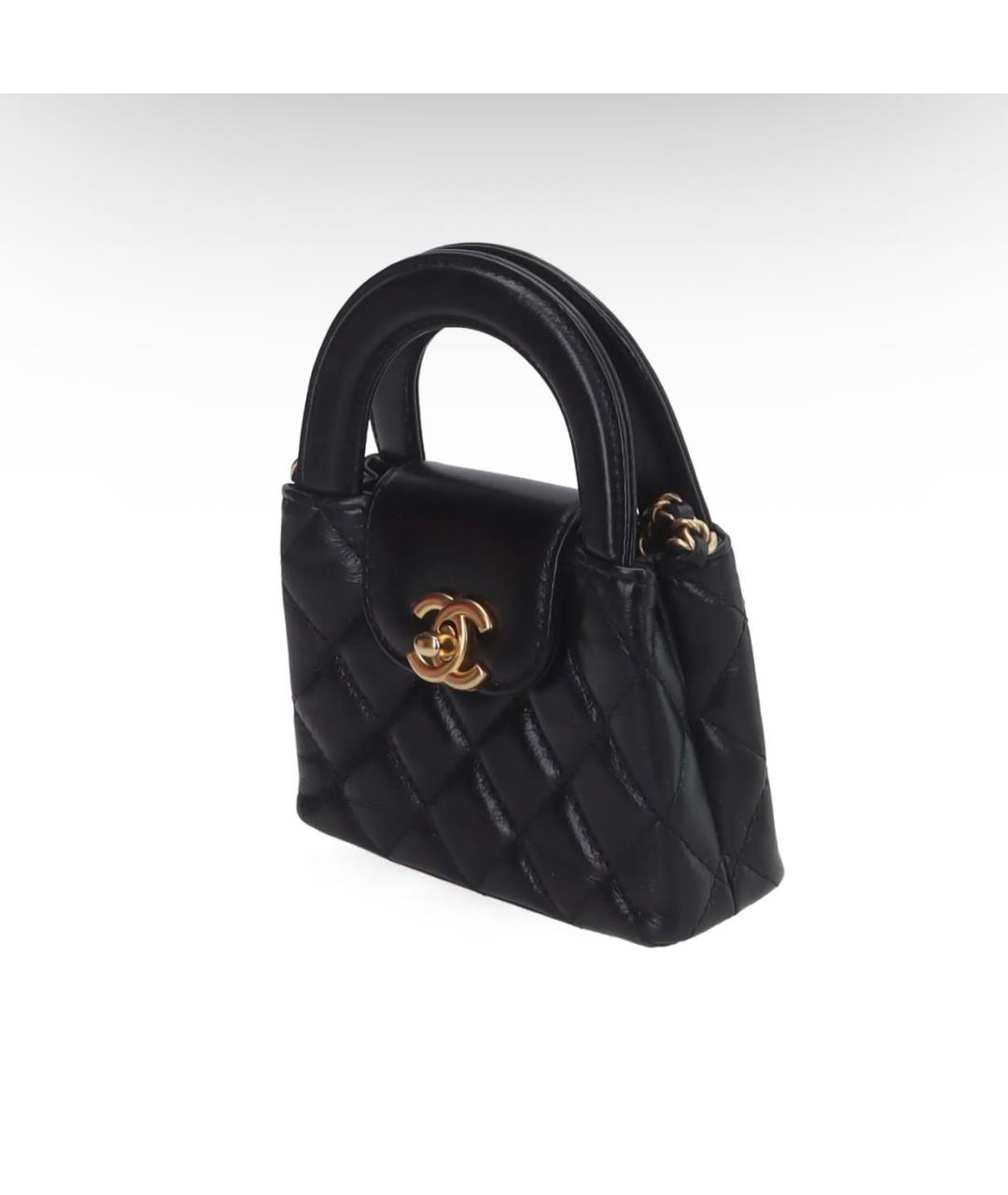 CHANEL Черная кожаная сумка через плечо, фото 3