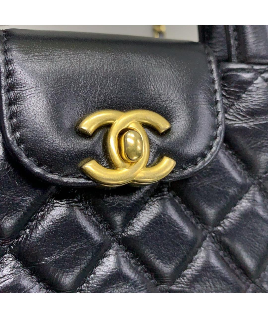 CHANEL Черная кожаная сумка через плечо, фото 7