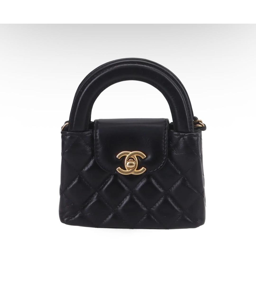 CHANEL Черная кожаная сумка через плечо, фото 9