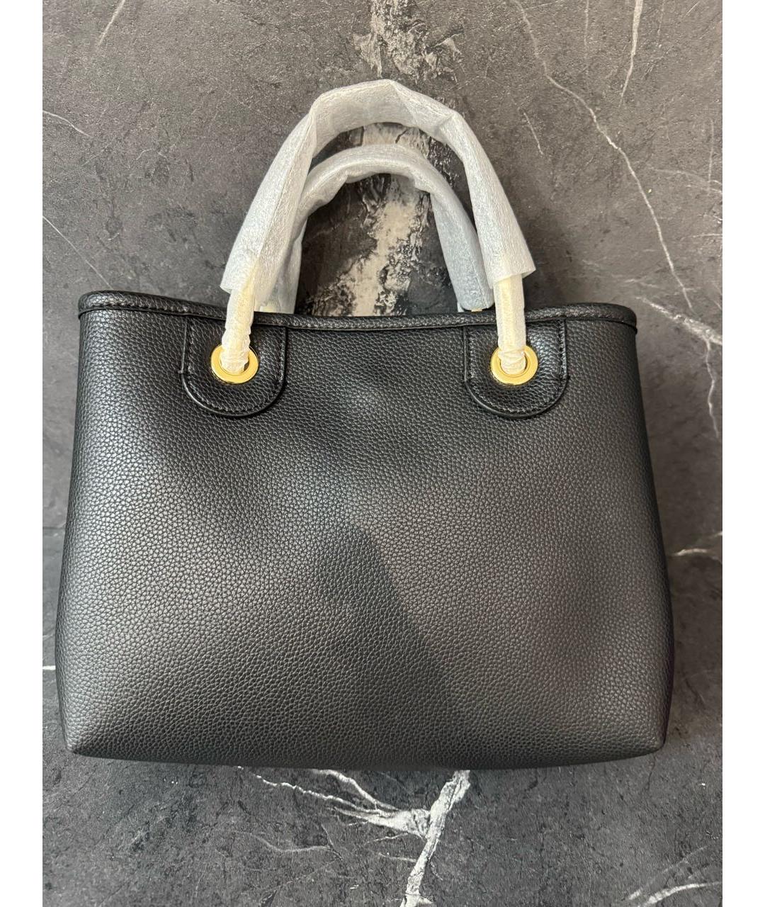 EMPORIO ARMANI Черная сумка с короткими ручками из искусственной кожи, фото 3