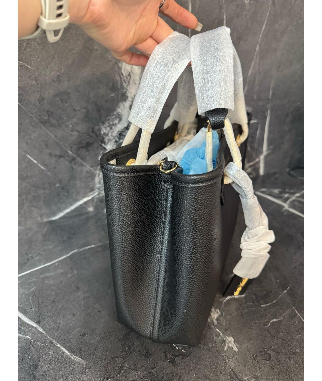 EMPORIO ARMANI Черная сумка с короткими ручками из искусственной кожи, фото 2