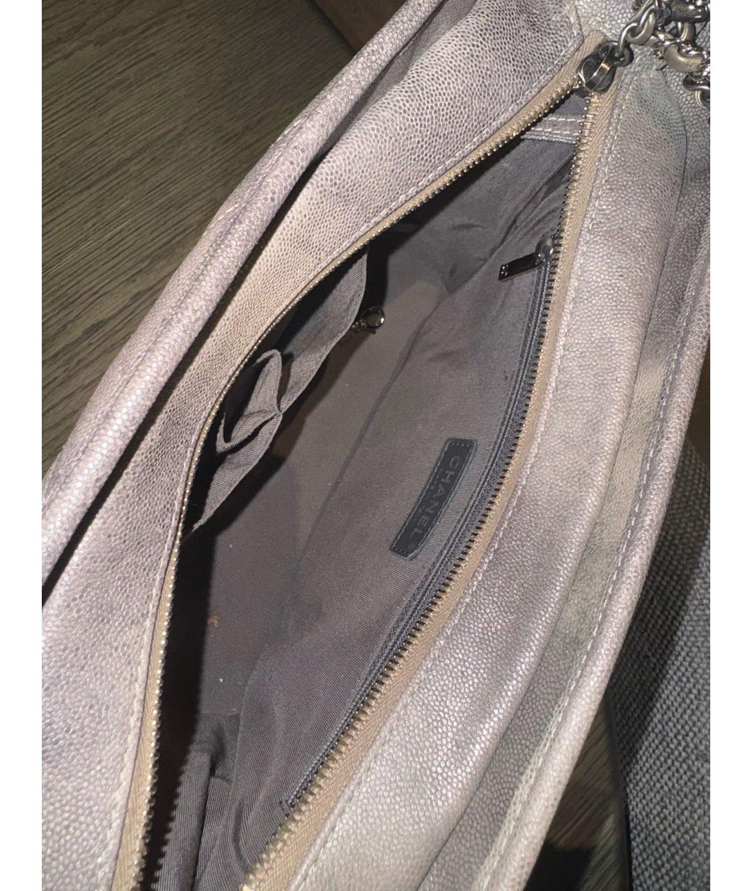 CHANEL Антрацитовая кожаная сумка через плечо, фото 4