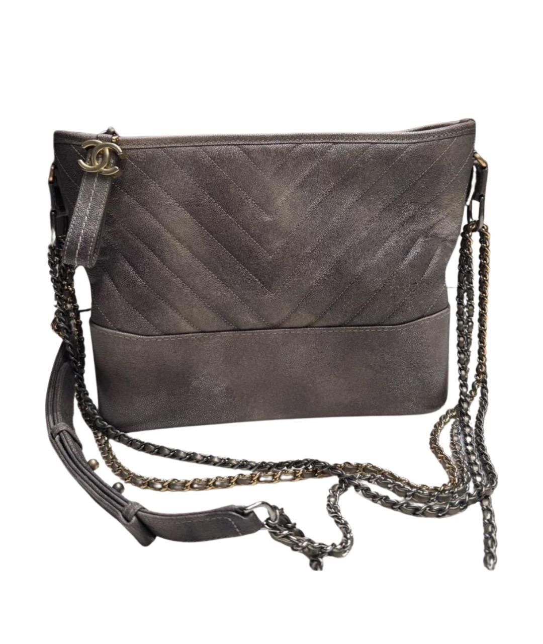 CHANEL Антрацитовая кожаная сумка через плечо, фото 1