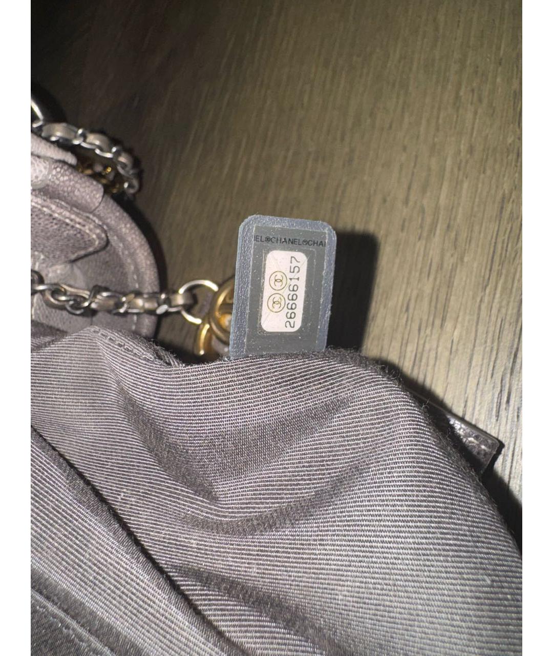 CHANEL Антрацитовая кожаная сумка через плечо, фото 5