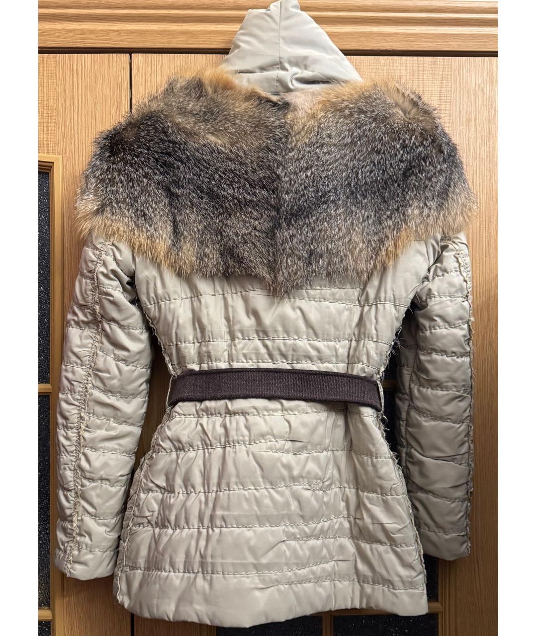 ERMANNO SCERVINO Бежевая меховая парка, фото 2