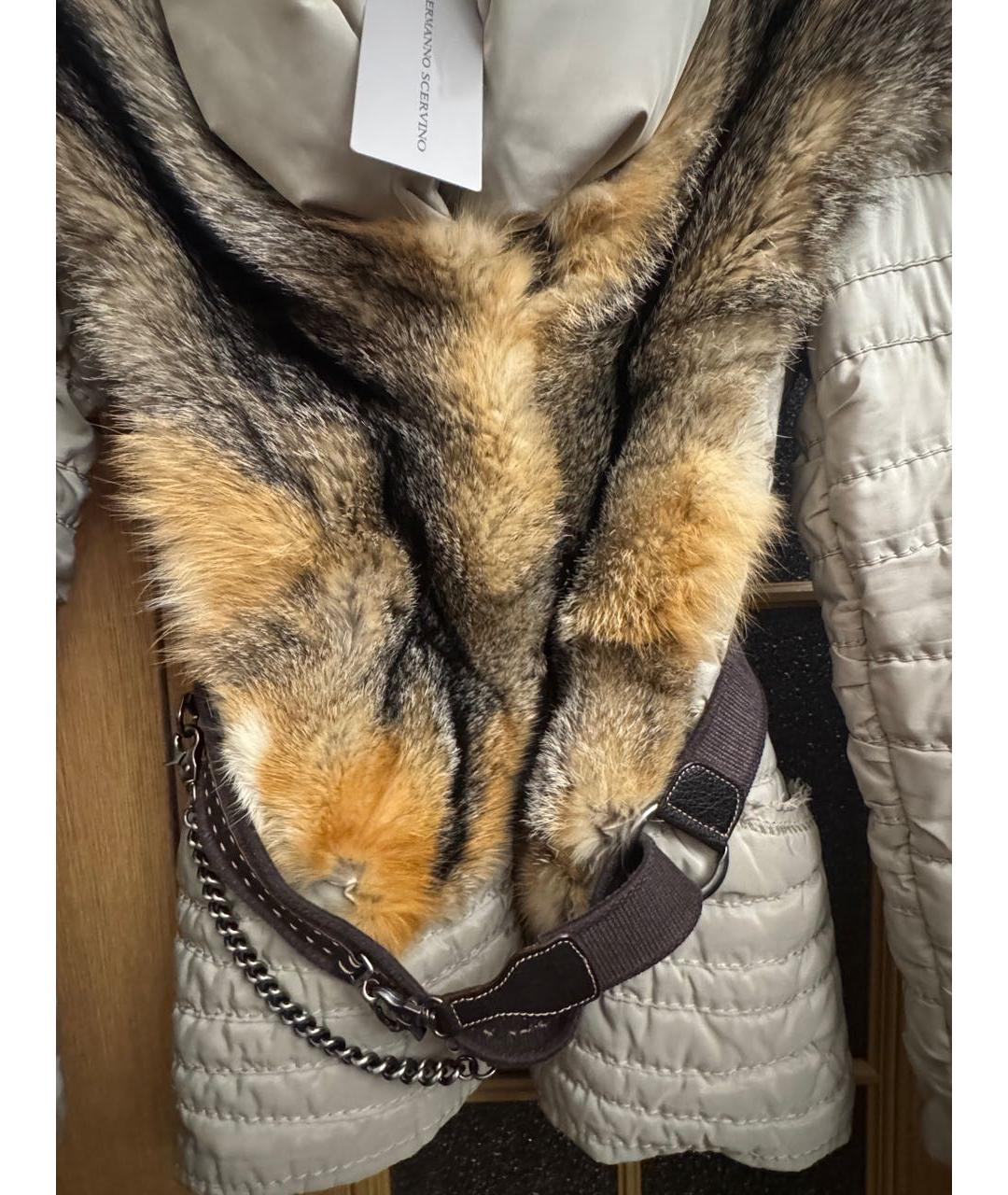 ERMANNO SCERVINO Бежевая меховая парка, фото 3