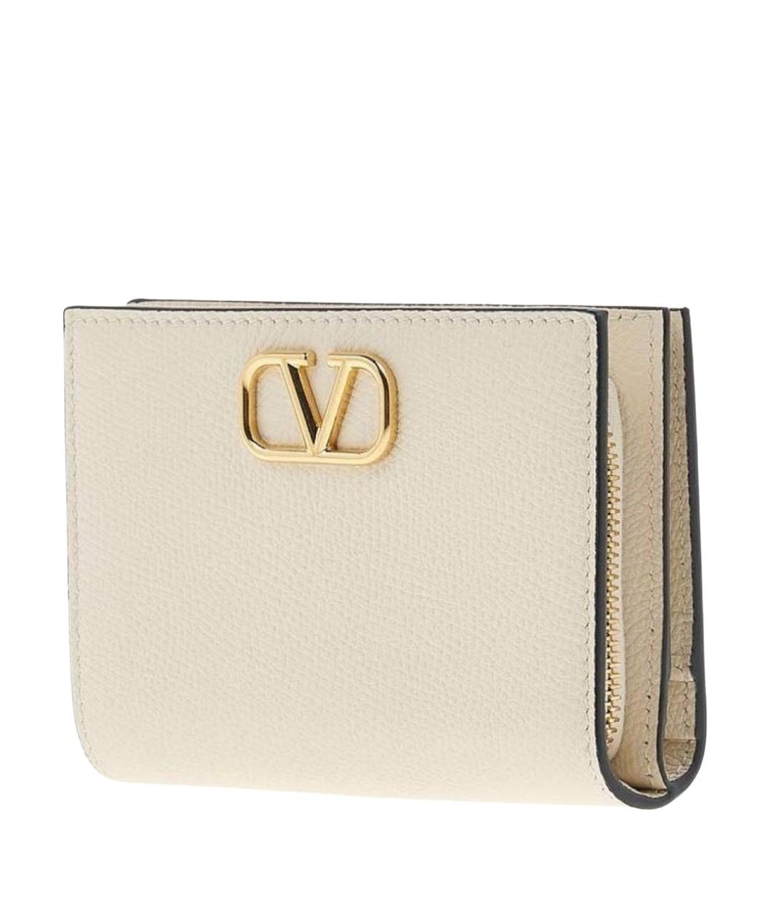 VALENTINO Бежевый кожаный кошелек, фото 1