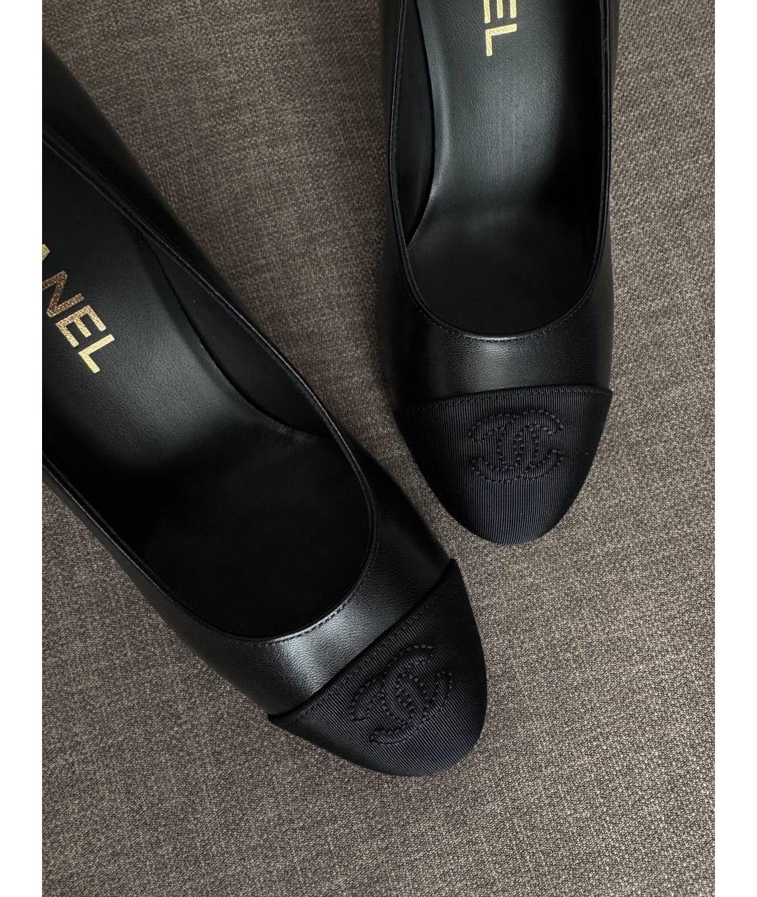 CHANEL Черные кожаные туфли, фото 2