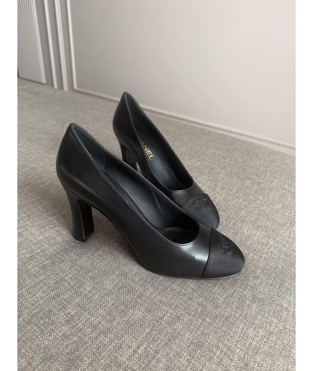 CHANEL Черные кожаные туфли, фото 3