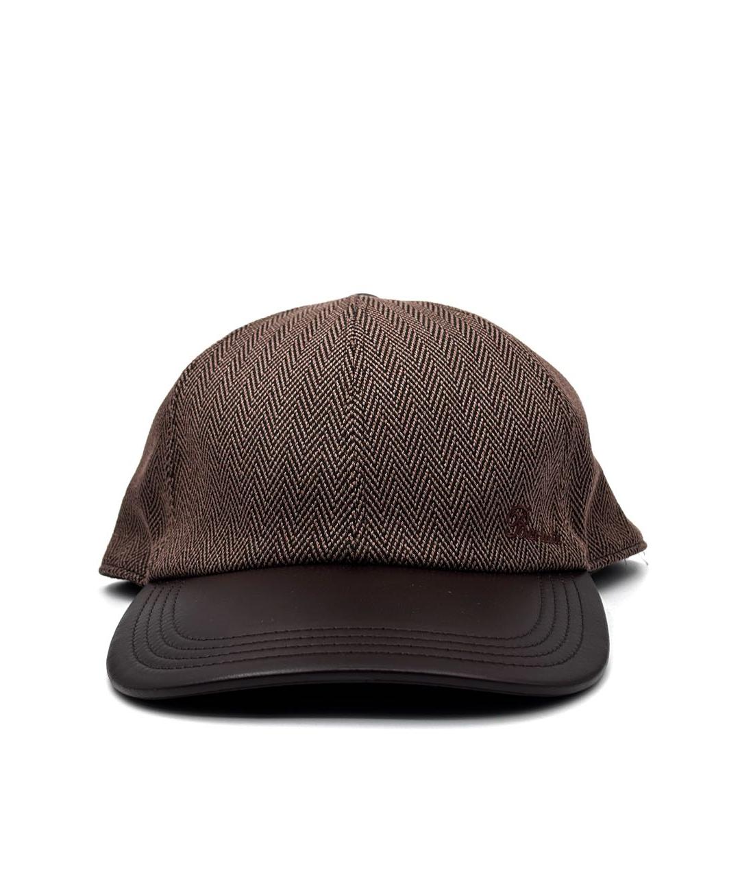BERLUTI Коричневая кожаная кепка/бейсболка, фото 3