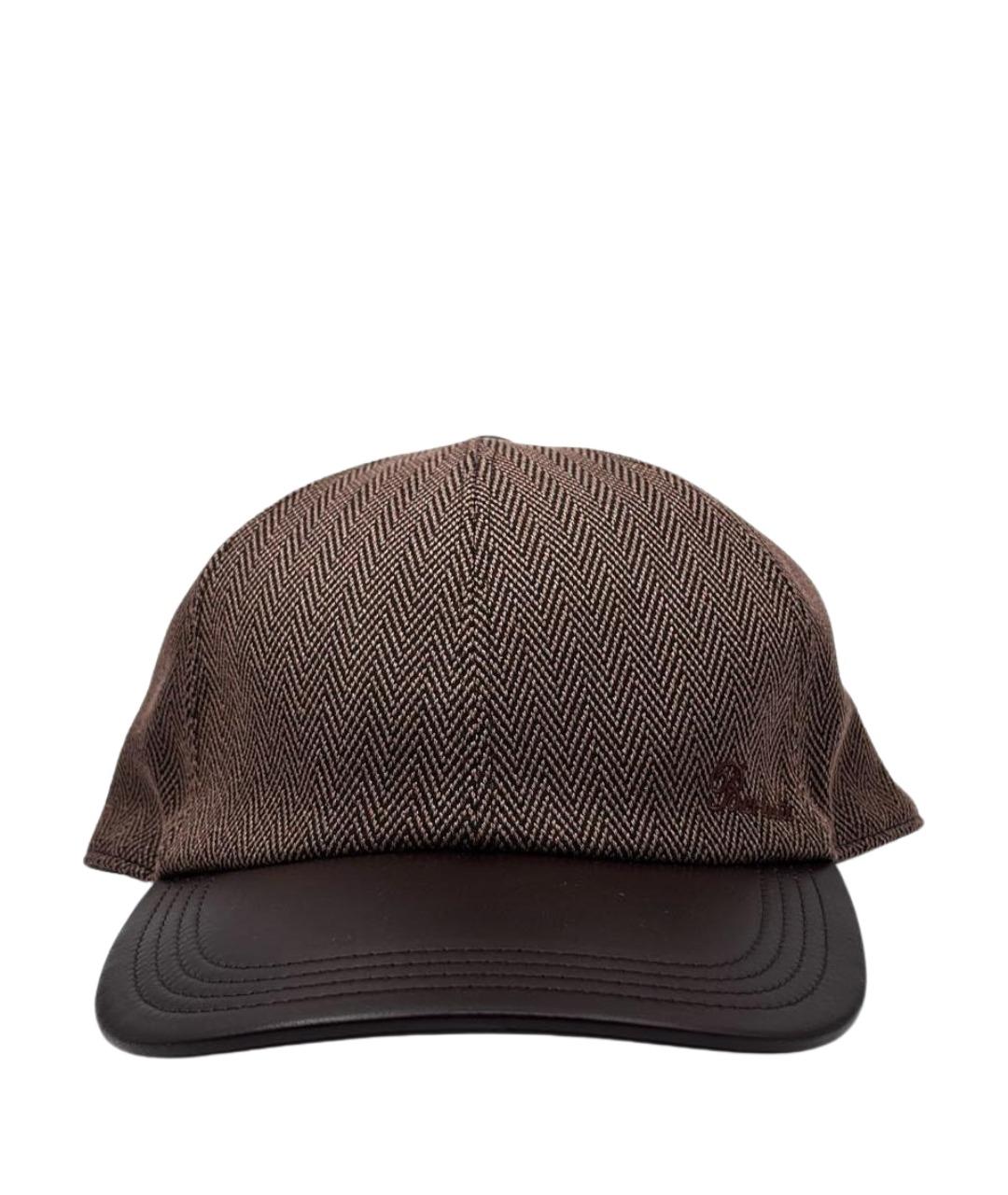 BERLUTI Коричневая кожаная кепка/бейсболка, фото 1