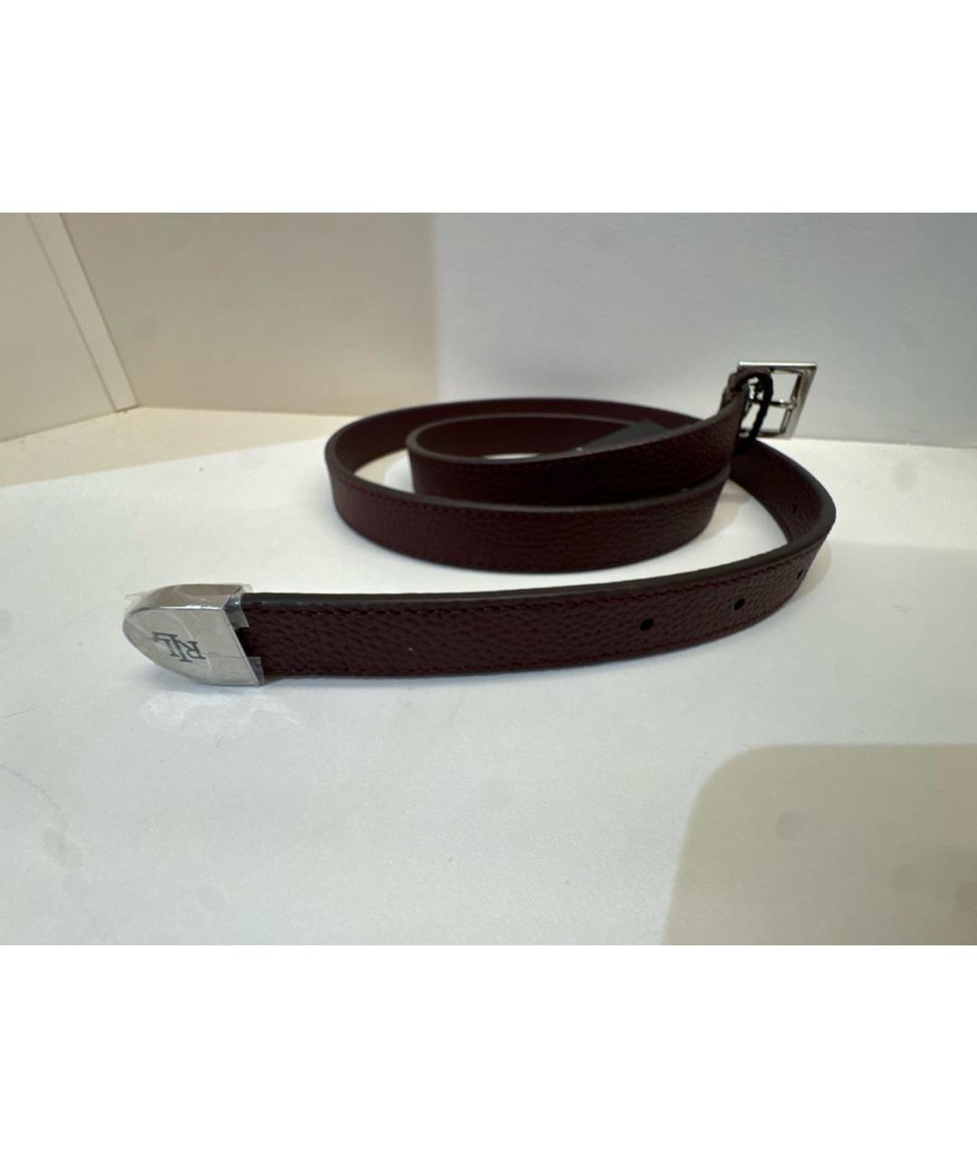 RALPH LAUREN Бордовый кожаный ремень, фото 6