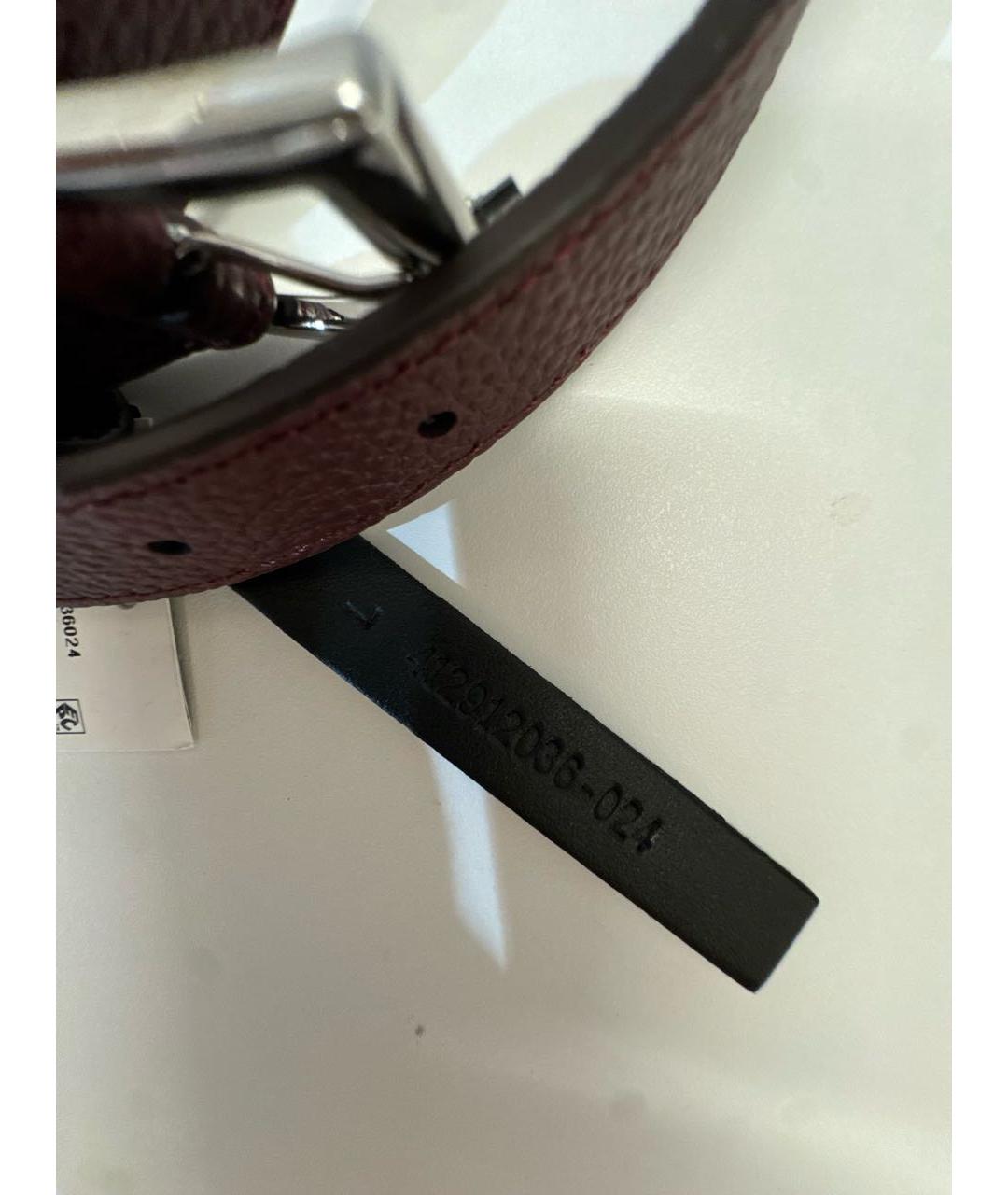 RALPH LAUREN Бордовый кожаный ремень, фото 3