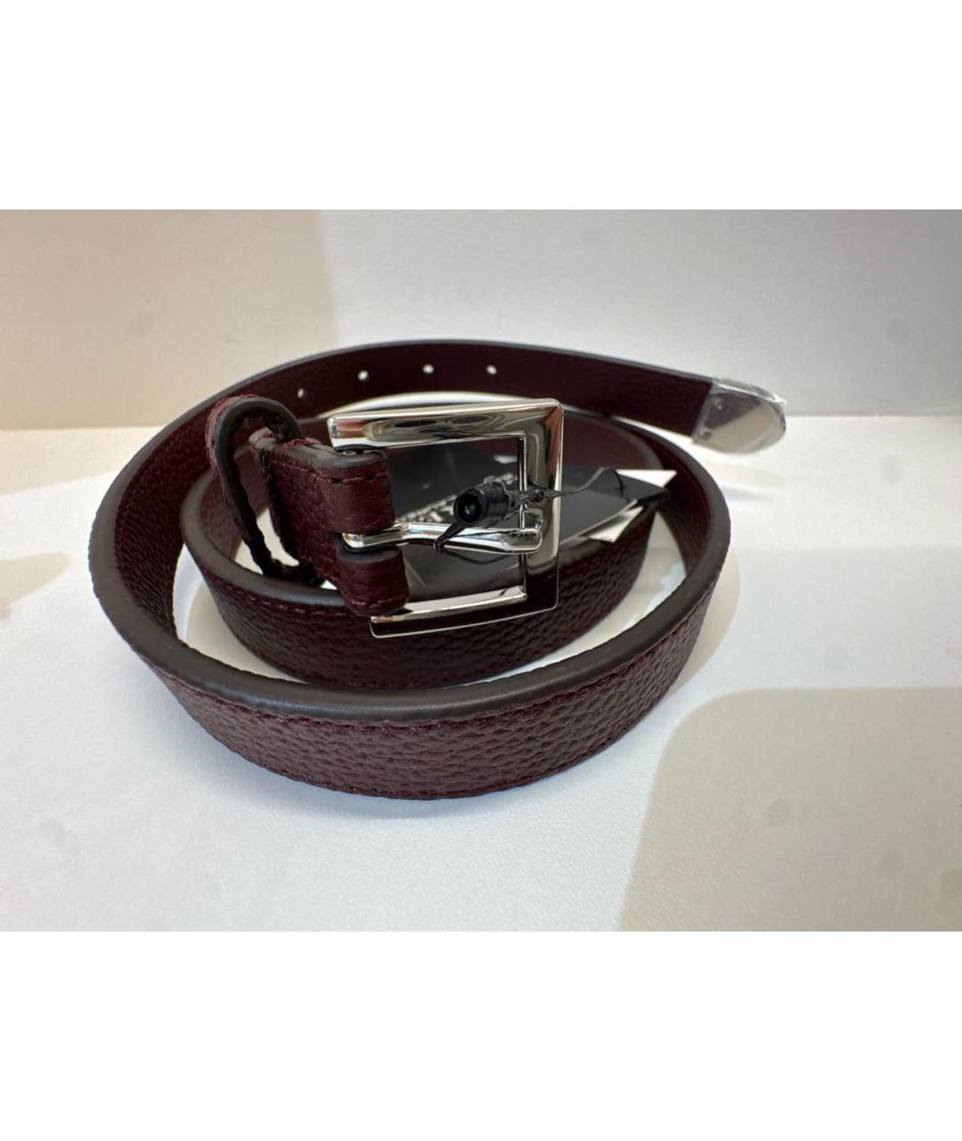 RALPH LAUREN Бордовый кожаный ремень, фото 8