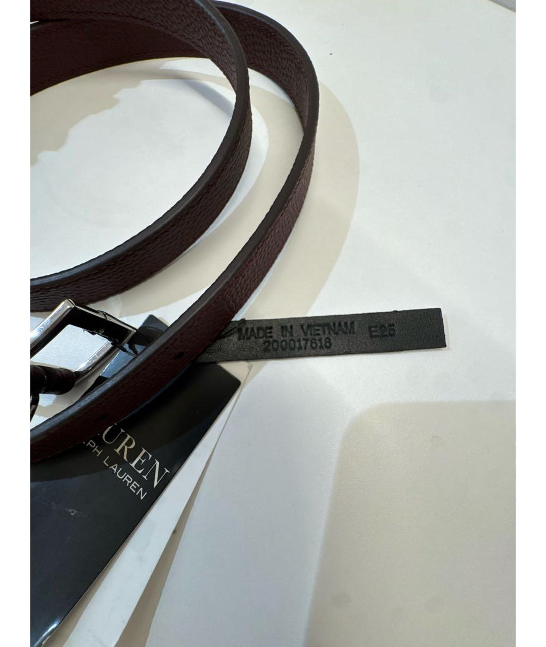 RALPH LAUREN Бордовый кожаный ремень, фото 4