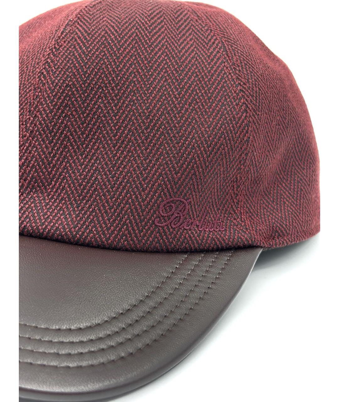 BERLUTI Бордовая кожаная кепка/бейсболка, фото 2