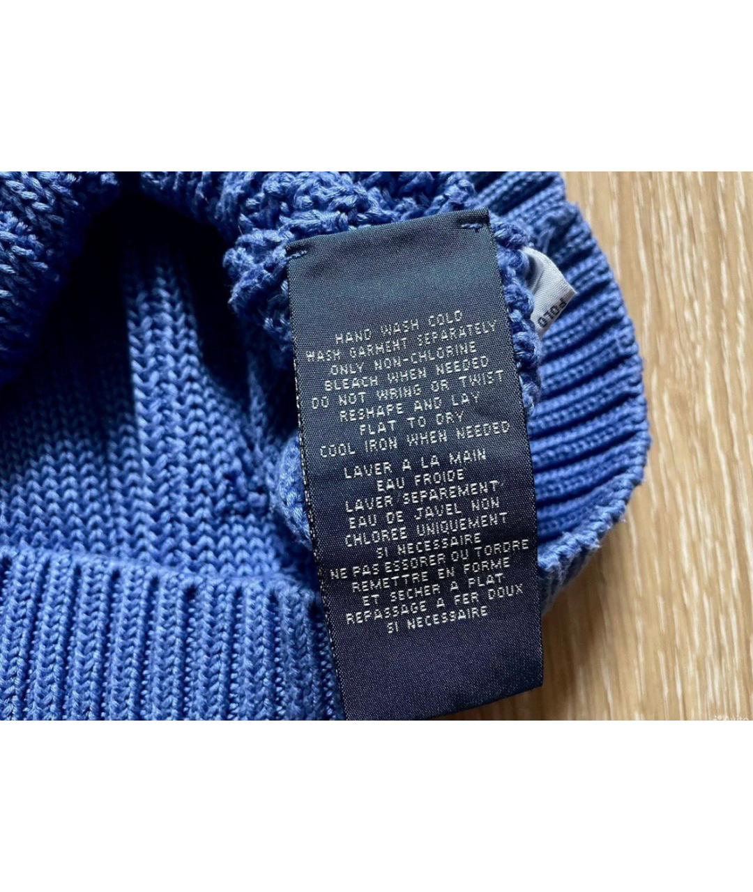 RALPH LAUREN Синий хлопковый джемпер / свитер, фото 6