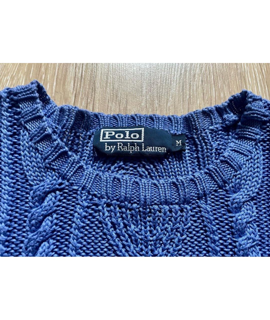 RALPH LAUREN Синий хлопковый джемпер / свитер, фото 3