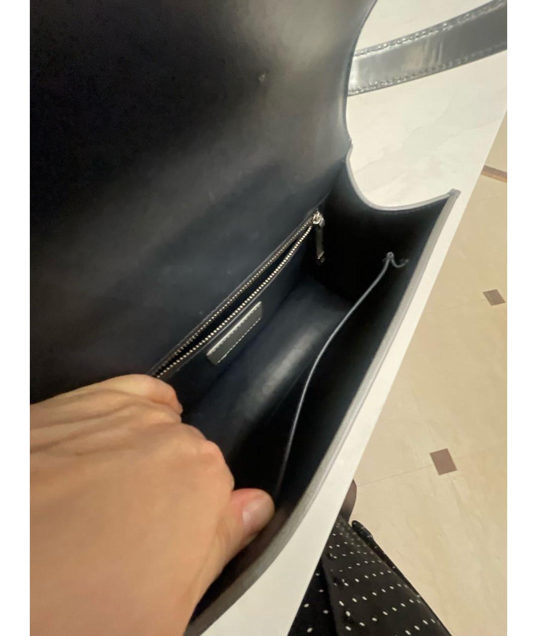 CHRISTIAN DIOR Серебряная кожаная сумка через плечо, фото 4