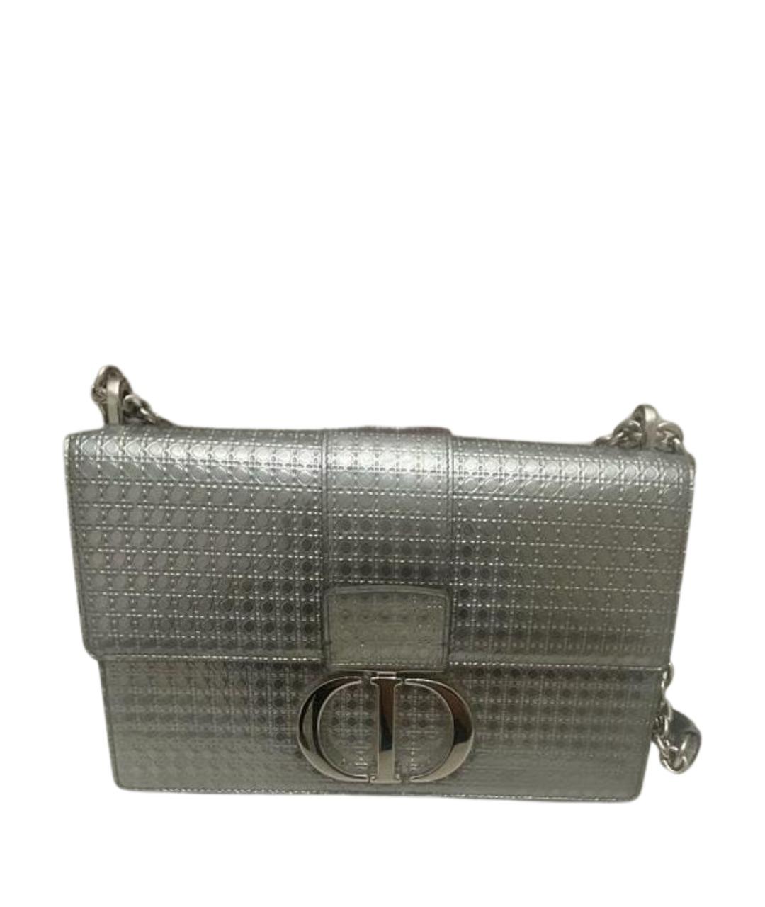 CHRISTIAN DIOR Серебряная кожаная сумка через плечо, фото 1