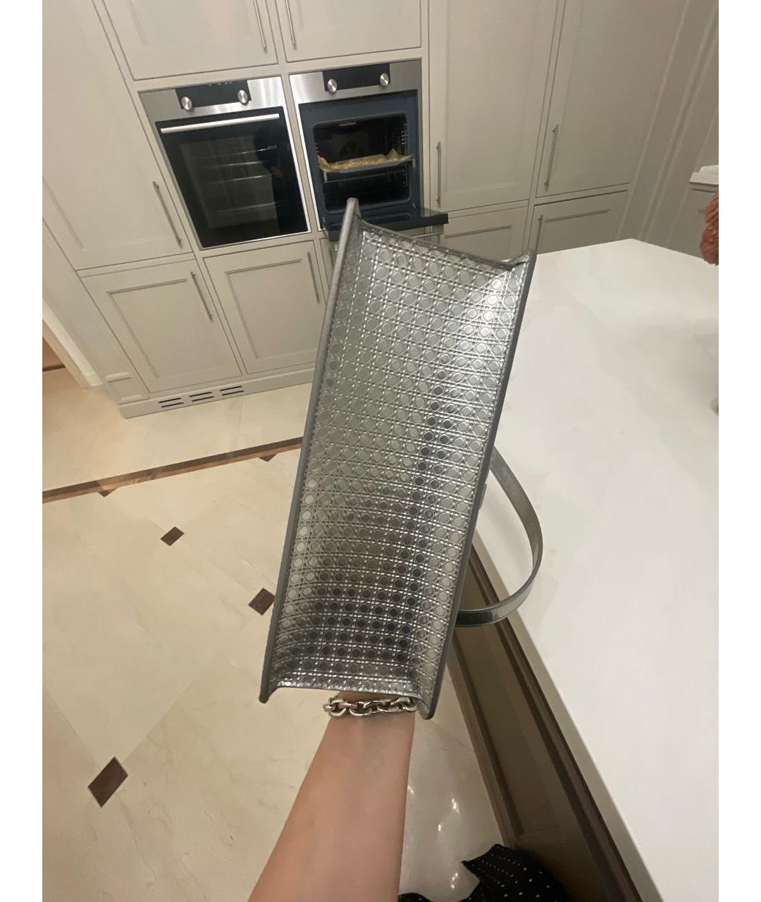 CHRISTIAN DIOR Серебряная кожаная сумка через плечо, фото 6
