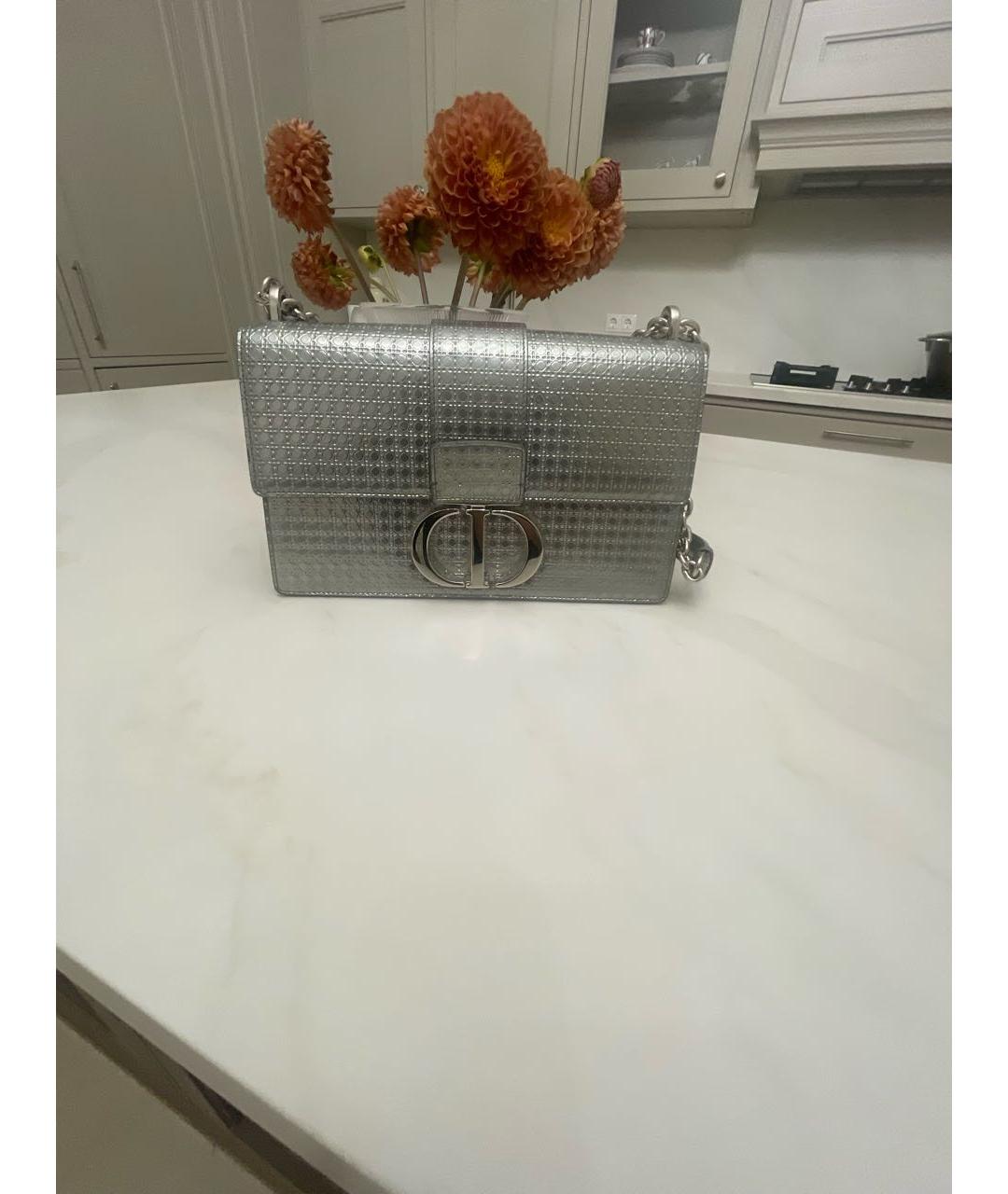 CHRISTIAN DIOR Серебряная кожаная сумка через плечо, фото 8