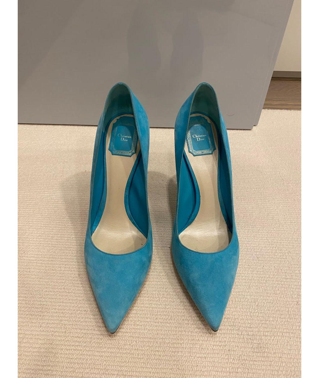 CHRISTIAN DIOR Бирюзовые замшевые туфли, фото 3