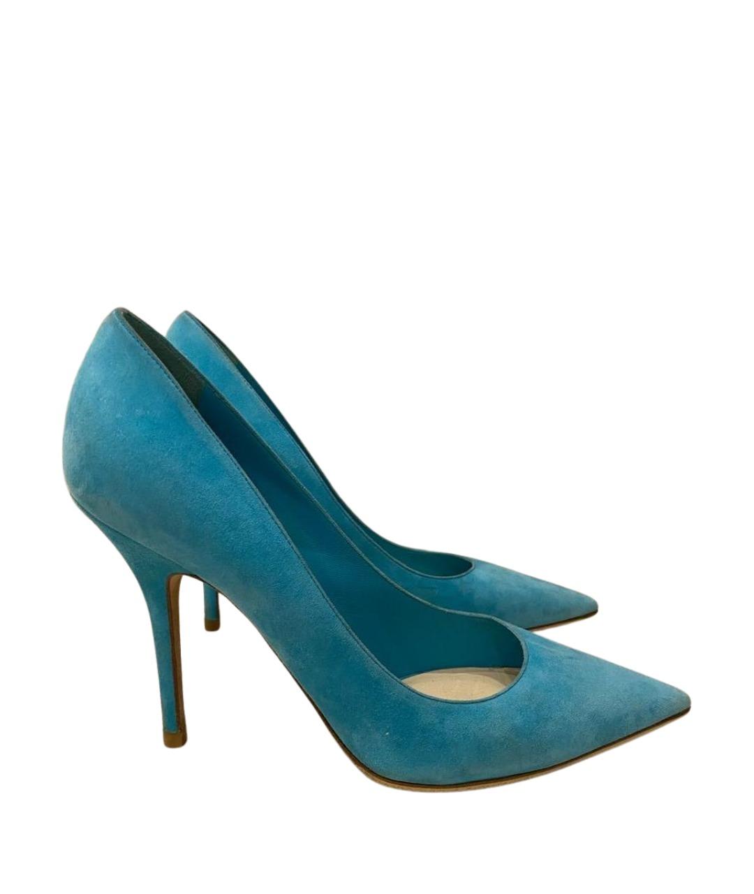 CHRISTIAN DIOR Бирюзовые замшевые туфли, фото 1