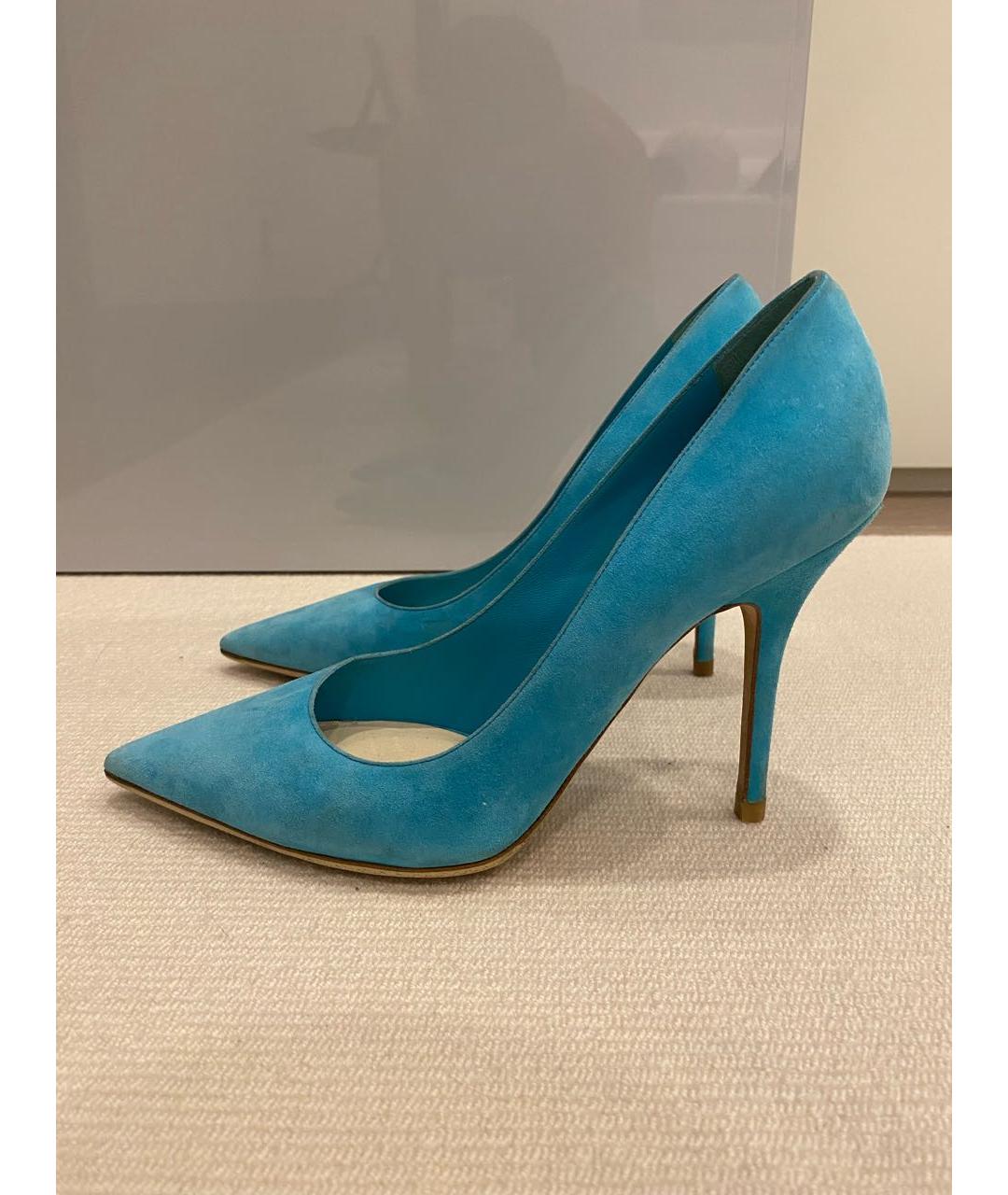 CHRISTIAN DIOR Бирюзовые замшевые туфли, фото 8