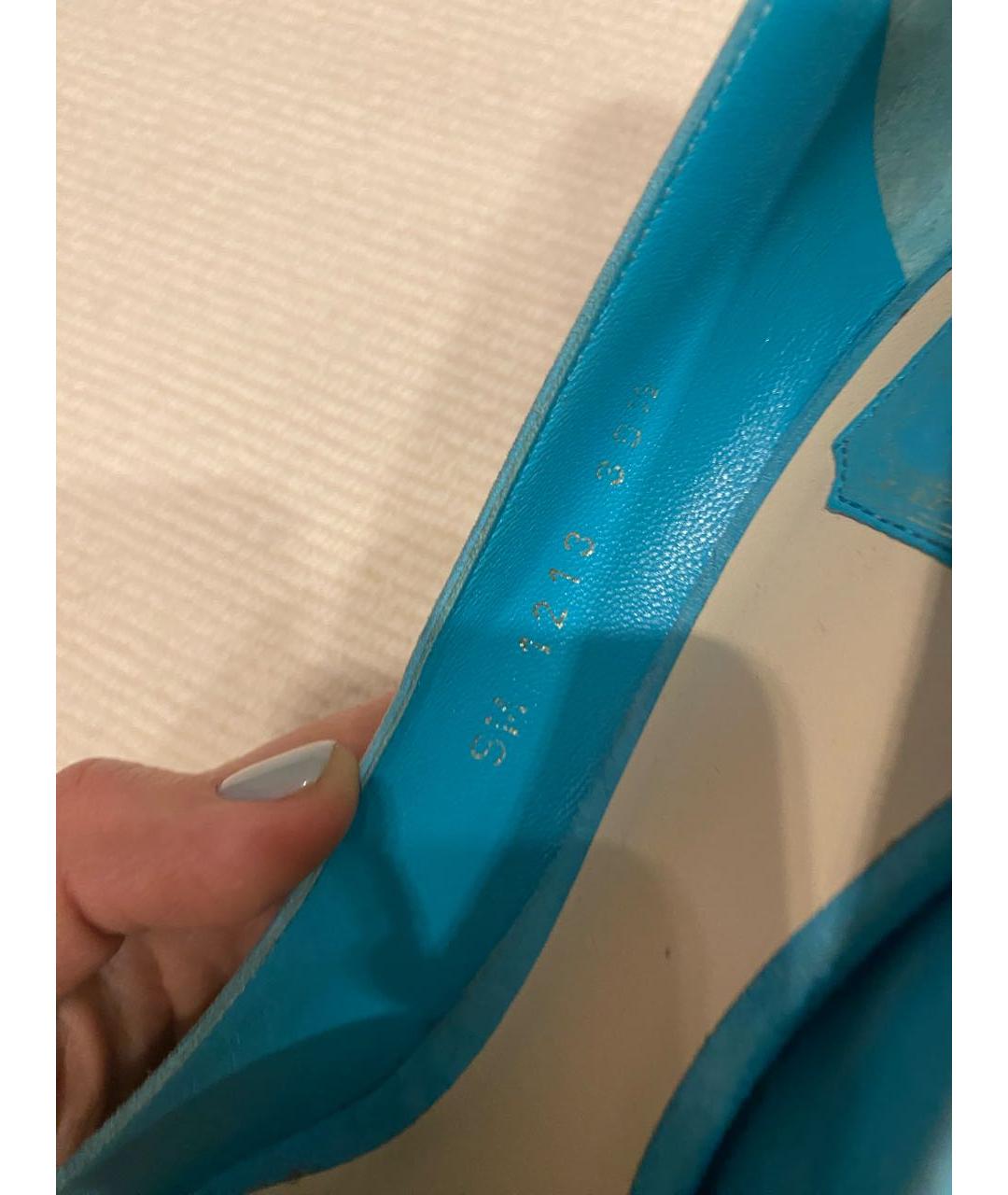CHRISTIAN DIOR Бирюзовые замшевые туфли, фото 5
