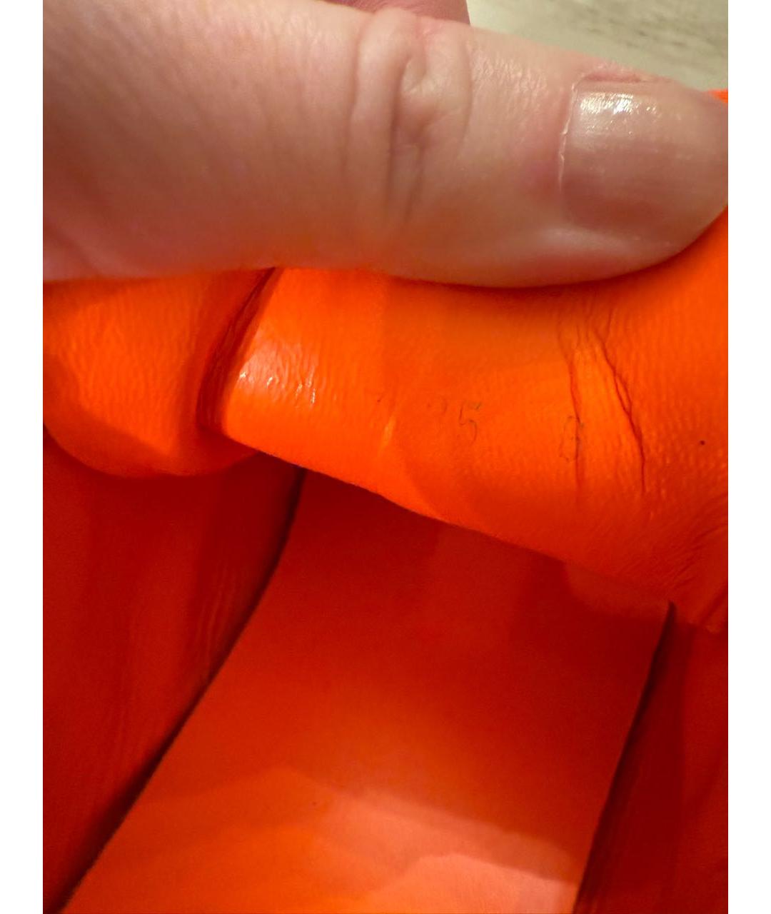 GUCCI Оранжевое кожаные кеды, фото 5