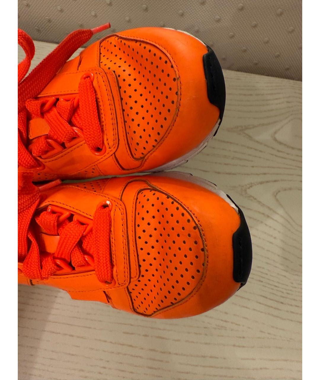 GUCCI Оранжевое кожаные кеды, фото 4