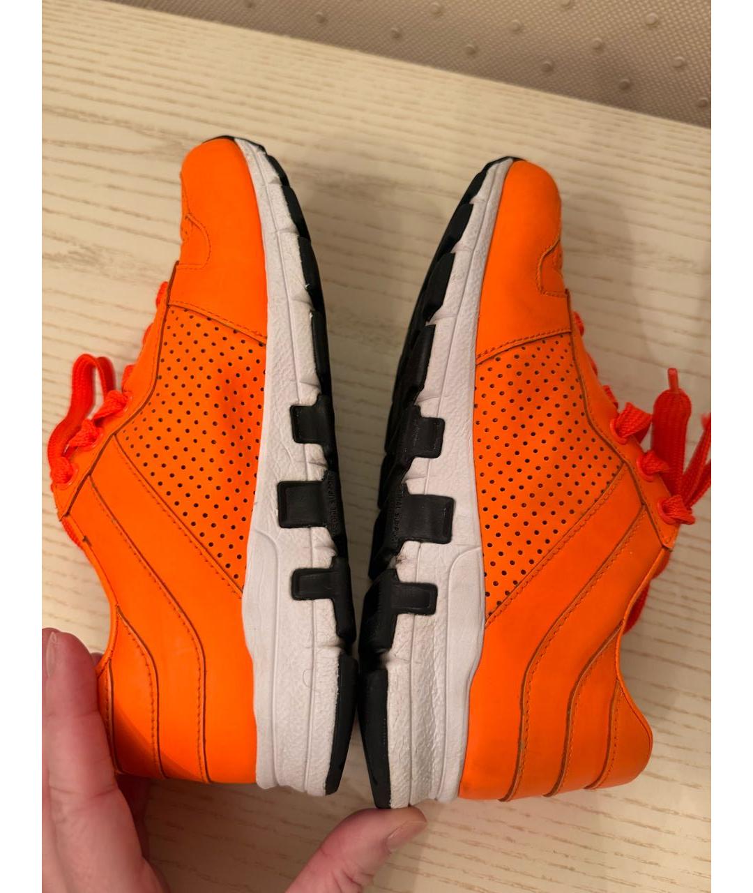 GUCCI Оранжевое кожаные кеды, фото 7