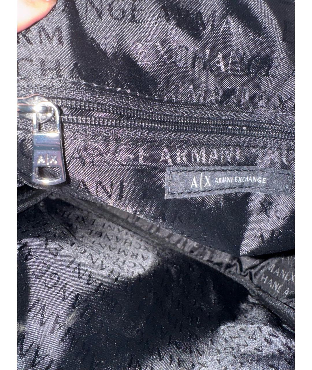 ARMANI EXCHANGE Черная сумка на плечо из искусственной кожи, фото 7