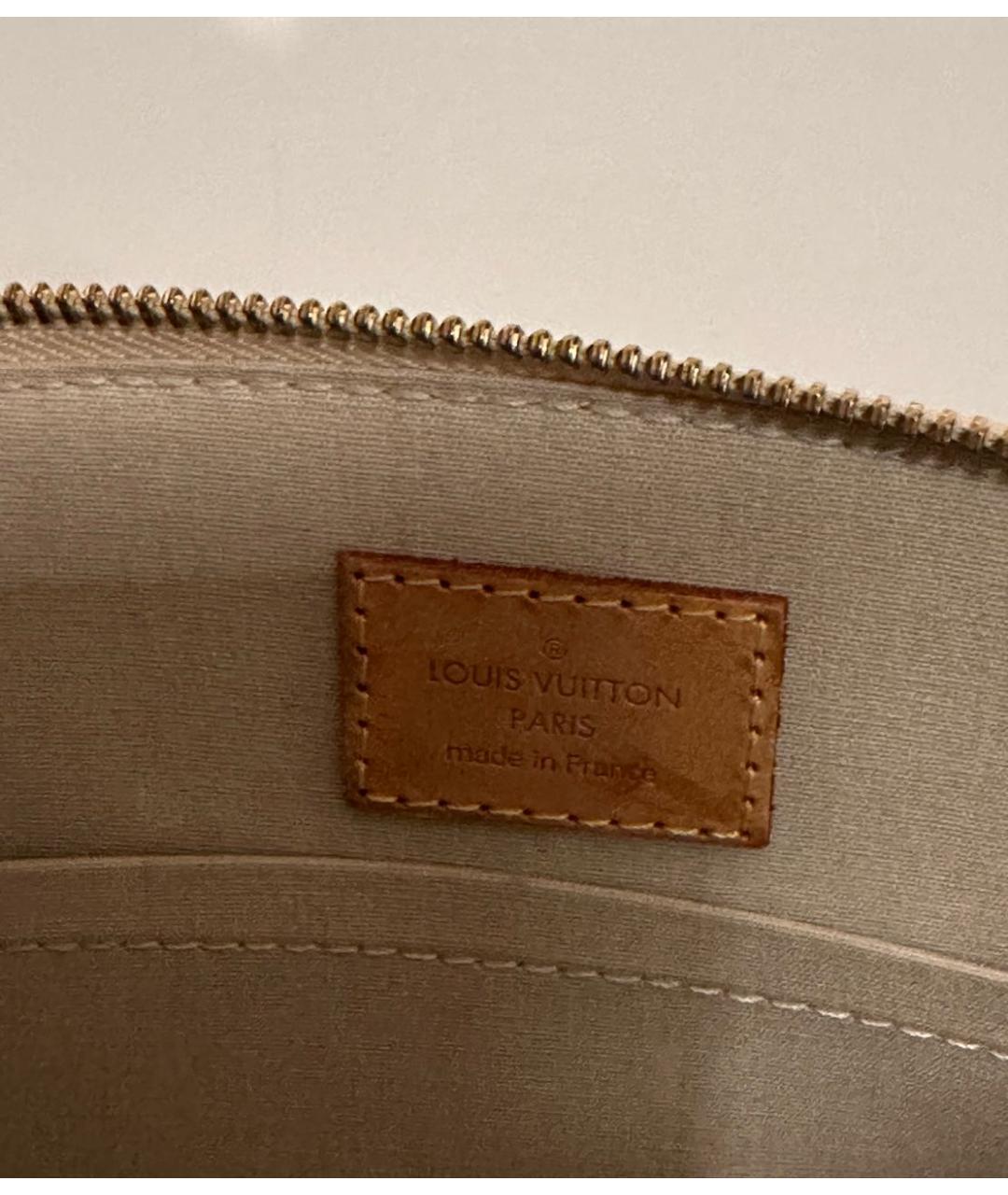 LOUIS VUITTON Бежевая сумка с короткими ручками из лакированной кожи, фото 5