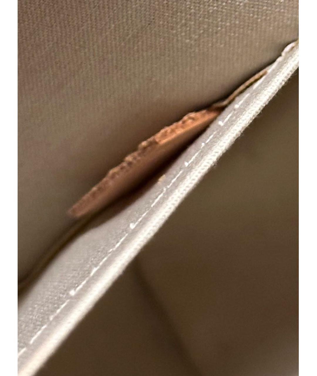 LOUIS VUITTON Бежевая сумка с короткими ручками из лакированной кожи, фото 8