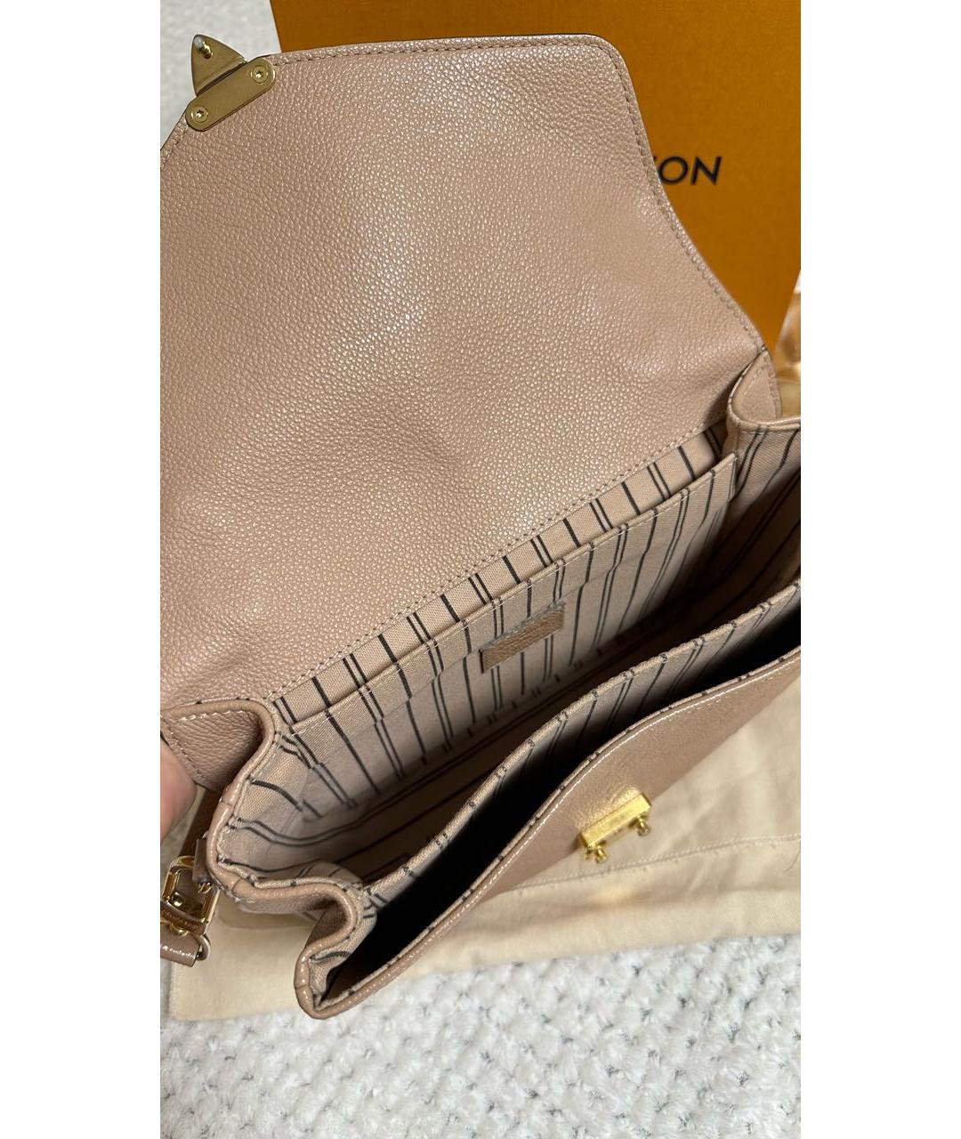 LOUIS VUITTON Бежевая кожаная сумка через плечо, фото 4