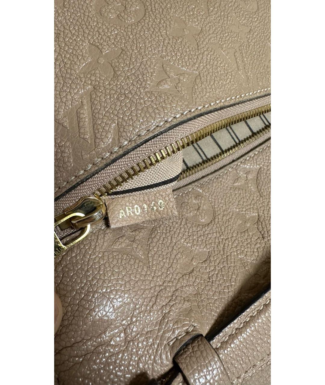 LOUIS VUITTON Бежевая кожаная сумка через плечо, фото 5