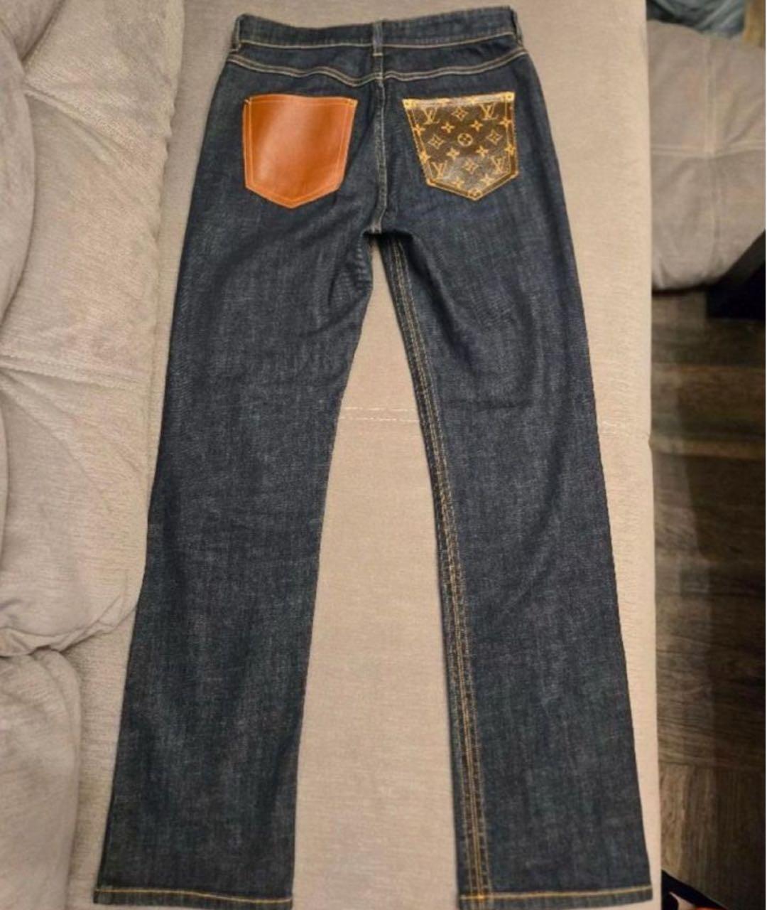 LOUIS VUITTON Синие хлопковые прямые джинсы, фото 2
