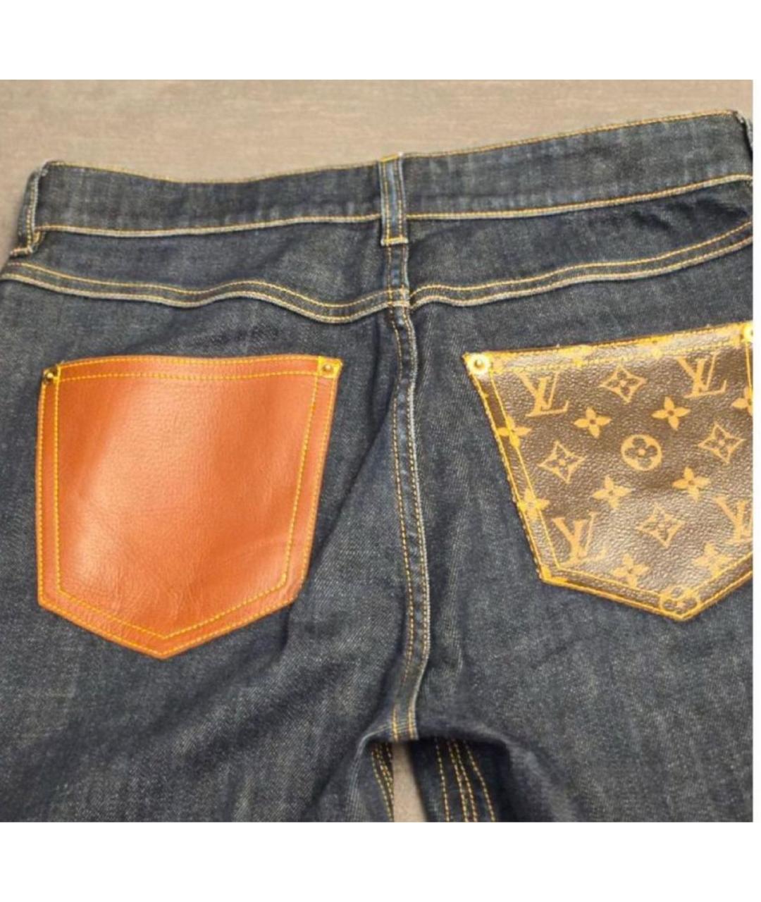 LOUIS VUITTON Синие хлопковые прямые джинсы, фото 5