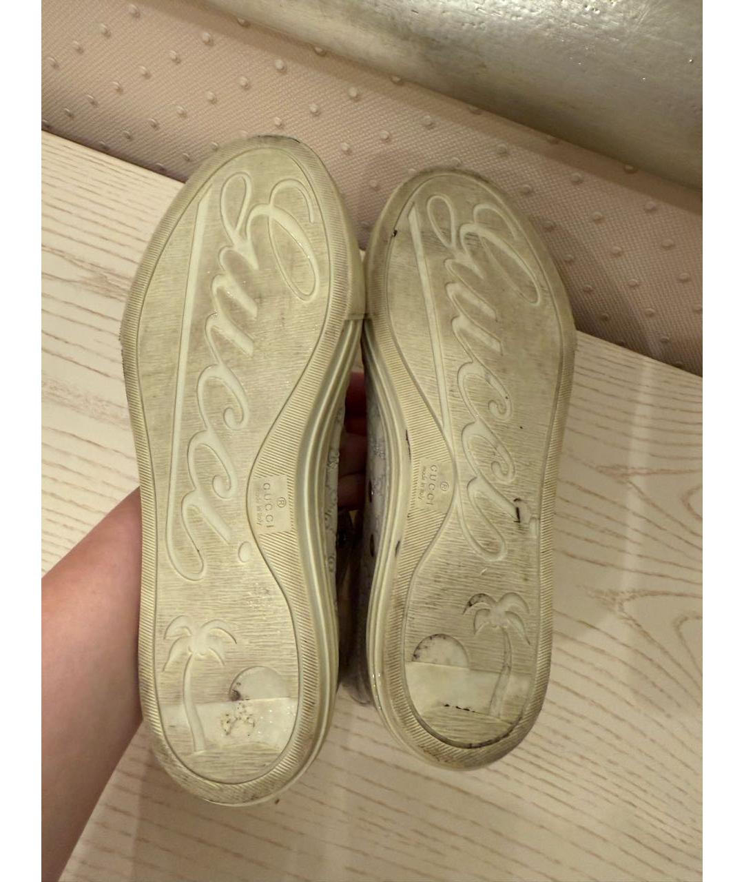 GUCCI Бежевые кожаные кеды, фото 7